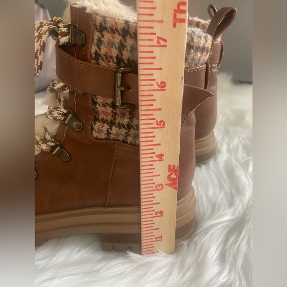Circus.NY by Sam Edelman Sz 9.5 Brown w/ Houndstooth Trim Women’s Lace up Boots - Picture 8 of 9